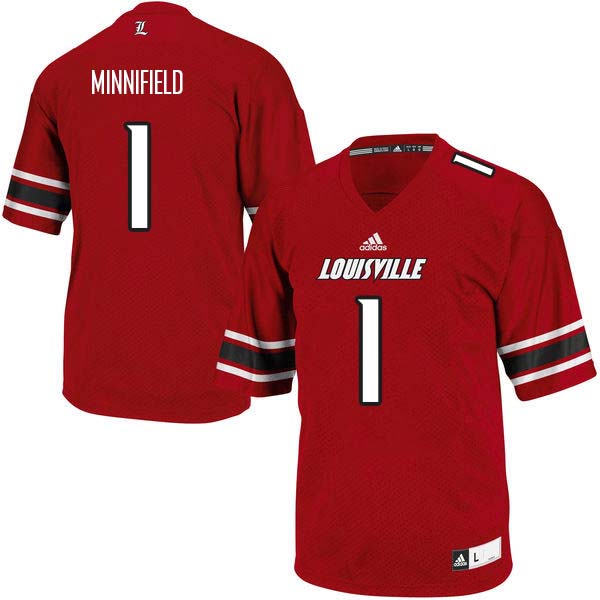 Men Louisville Cardinals #1 Frank Minnifield College Football Jerseys Sale-Red